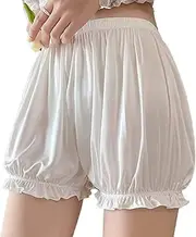 [DRHOM] Women's Half Slip Shorts for Under Dress Satin Bloomers Shorts Elastic Waistband Panties