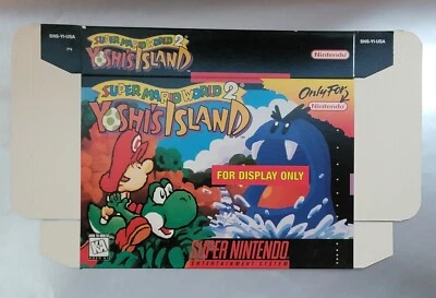New SUPER Mario World 2 YOSHI'S ISLAND Official Display Only BOX SNES (No Game)