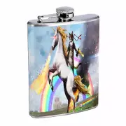 Unicorns D2 Flask 8oz Stainless Steel Hip Drinking Whiskey Mythical Creature