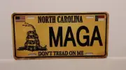 NORTH CAROLINA MAGA MAKE AMERICA DON'T TREAD ON ME TRUMP METAL AUTO TAG PLATE