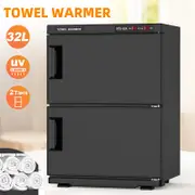 ADVWIN 32L Hot Towel Warmers, 2 Layer Towel Warmer Cabinet for Bathroom, Towels Sterilizer Heater, Black