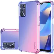 [Gufuwo] Case for Oppo A16/OPPO A16S/OPPO A54S CPH2273 Cute Case Girls Women, Gradient Slim Anti Scratch Soft TPU Phone Cover Shockproof Protective Case for Oppo A16 4G (Blue/Pink)