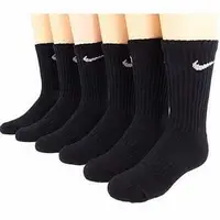 在飛比找金石堂精選優惠-Nike 學生運動款黑色中統襪子6入組