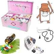 Medicine Box,Medical Storage Box,Easy to Move and Carryand Lightweight,Used in Homes,Offices,Community Service Centers, School Clinics,12in