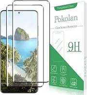 2 Pack Pokolan Screen Protector for Samsung Galaxy S20 Tempered Glass, HD Transparent, 3D Curved Full Coverage, 9H Hardness, Touch Sensitive, Anti Scratch