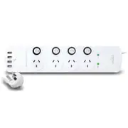 Alogic VPB4P4A18 4 Outlet Power Board with Individual Switches & 4 USB Ports 4.5A Current