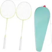 ａ aternee Luminous Badminton Rackets Set Badminton Racquet Shock Absorption Indoor Outdoor Gear Game Anti Slip Handle with Storage Bag