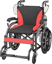 Folding Transport Wheelchairs For Elderly Lightweight Foldable Wheelchair Lightweight Aluminum Wheelchairs For Adults Self-Propelled Transfer Wheelchairs(Red2)