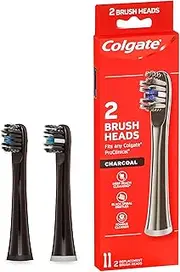 Colgate Pro Series Replaceable Brush Head for Pro Clinical Electric Toothbrush, Charcoal (Pack of 2)