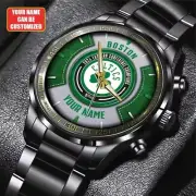 Personalized Boston Celtics Black Stainless Steel Watch