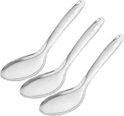 STOBAZA 3Pcs Stainless Steel Rice Spoons Non Stick Cooking Utensils for Kitchen Rice Serving Tools Rounded Edges for Safe Use for Family Meals