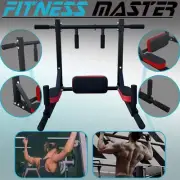 Fitness Master Chin Up Bar Power Pull Up Wall Mounted Gym Dip Station Equipment