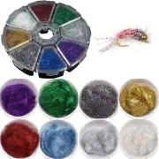 8 Colors Combo Fly Tying Flash Binding Material Ice Silk Wing Nymph Binding Mate