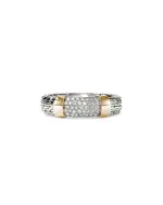 John Hardy 14K Yellow Gold & Sterling Silver Jh Essentials Diamond Pave Band