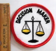 Girl Scout DECISION MAKER FUN PATCH Life Choice JUSTICE SCALE Badge Award