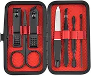 9pcs/set Nail Clippers Manicure Pedicure Set Portable Travel Stainless Steel Nail Cutter Tool Kit Fingernail Suit,red
