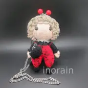Crochet Amigurumi Doll Bag with Mini Cat Kiss Lock Purse Metal Frame Bag