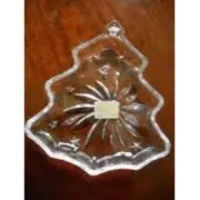 Mikasa Crystal Christmas Tree Holiday Tray Dish New With Tag No Box