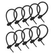 20Pcs Reusable Zip Ties, 6 Inch Silicone Ties Bag Clips Black