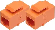 uxcell 2 Pack RJ45 Ethernet Coupler, Female to Female Cat6 Coupler Ethernet Extension Adapter Network Connector for Cat6/Cat5e/Cat5,Orange
