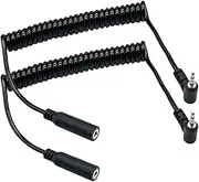 Seadream 2.5mm Coiled Extension Cable 2Pack 2.5mm Right Angled Male to Female Dash Cam Rearview Backup Camera Reverse Car Recorder Cord Extension Retractable Spring Cable,Stretch Length 3.3FT