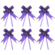 100Pcs 8" Pull Bows Ribbon Gift Wrapping String Decorative Bow Tie Purple