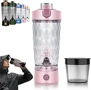 Problend One-Touch Shaker – Smooth Protein Mix Anywhere, 22oz, 5 Colors, USB Rechargeable Portable Blender Cup, Water Drink Mixer Portable Bottles for Gym Sport (Pink)