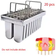 20pcs Stainless Steel Molds for Ice Pop Lolly Popsicle Ice Cream Molds Household