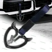 Black Crystal Devil Broken Heart JDM Ring Tsurikawa Bus Car Strap -Navy Nylon X1