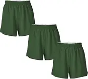 [Soffe] Girls' Authentic Cheer Shorts – Soft Cotton Blend Gym Shorts for Cheerleading, Dance, Running, Fitness, & Casual Wear, Dark Green Heather, Large