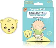 Razbaby Vapor-Raz Clip-On Vaporizer - Baby Cough & Cold Relief - Use at Home & On The Go - Al Natural Menthol & Eucalyptus Baby Oil Aromatherapy - 4 Vapor Pads Refills 5 Piece Set