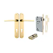 Iver Baltimore Door Lever on Oval Backplate Entrance Kit Key/Key