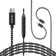 KZ ZST Replacement Cable, USB C IEM Cable, Upgraded 2 pin IEM Cable, in Ear Monitor Earphones Cable, 2pins IEM Wire for kz zs10 pro x, zsn pro x, zsn pro, edx pro, zar, es4,Castor(with Microphone)