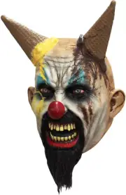 Devil Clown Circus Maniac Ghoulish DELUXE ADULT LATEX HELLS CREAM MASK