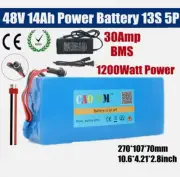 New 48V 14Ah Battery Pack ≤1200W Large Capacity Motor Charger BMS+Plug