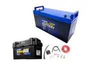 KINGS 138Ah AGM Deep Cycle Battery + Maxi Battery Box + Dual Battery System 4WD