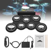 USB Roll-Up Silicon Drum Set Digital Electronic Drum Kit 7 Pad for Beginner