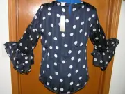 NEW NWT CHICOS CHICO'S 100% POLYESTER CHIFFON LADIES BLOUSE/TOP SZ 0 PETITE $99
