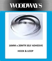Self Adhesive Hook and Loop Fastener Black Sticky Back Strap 16mm 20mtr