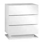 LED Bedside Table RGB 3 Drawers White