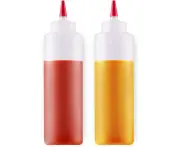 Pack of 2 Wide Mouth , Leak Proof Refillable Condiment Container for Kitchen Use-60ml
