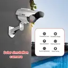 Solar Powered Fake Camera Flashing Red LED Monitor Indoor Outdoor Simulation