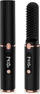 UOEPOWA Cordless Beard Straightener Comb & Hair Straightener Brush for Men or Women, 15S Fast Heat up, Anti-Scald, 4 Tem Display, Auto Off, Portable Hair Straightening Comb for Travel, Father Gift