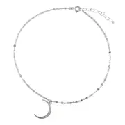 2PCS Silver plating Anklet Bracelet Dainty Meniscus Anklet Jewelry For Women Summer Beach Gift