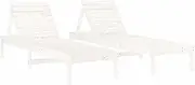 Camping Sunloungers Reclining Patio ChairsSun Loungers 2 pcs White 199.5x60x74 cm Solid Wood Pine