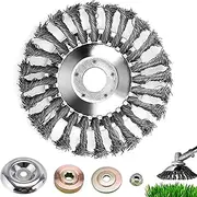 Universal Garden Trimmer, Indestructible Trimmer Head, Cut Everything Weed Steel Wire Rotary Brush Cutter with Universal Adapter Kits (8 Inch)