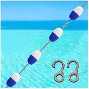 Pool Divider Buoy10ft/30ft/50ft, Professional Swimming Competition Divider Line with 2 Hooks, Swim Lane Divider, for Indoor Outdoor Pool/Water Park/Hot Springs(19.7ft/6m)