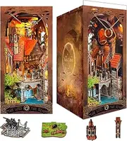 DIY Book Nook Kit,New DIY Dollhouse Booknook Bookshelf Insert Decor,3D Wooden Puzzles with LED,Book Nook Miniature Kit,Birthday Easter Home Decor for Teens Adult-The Lord The Ring