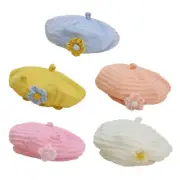 Girl Beret Hat Fashion Painter Hat Kids Bonnet Cap with Lace Flower Sunproof Hat