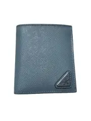 BEAUTIFUL NEW PRADA MEN'S SAFFIANO LIGHT BLUE WALLET
